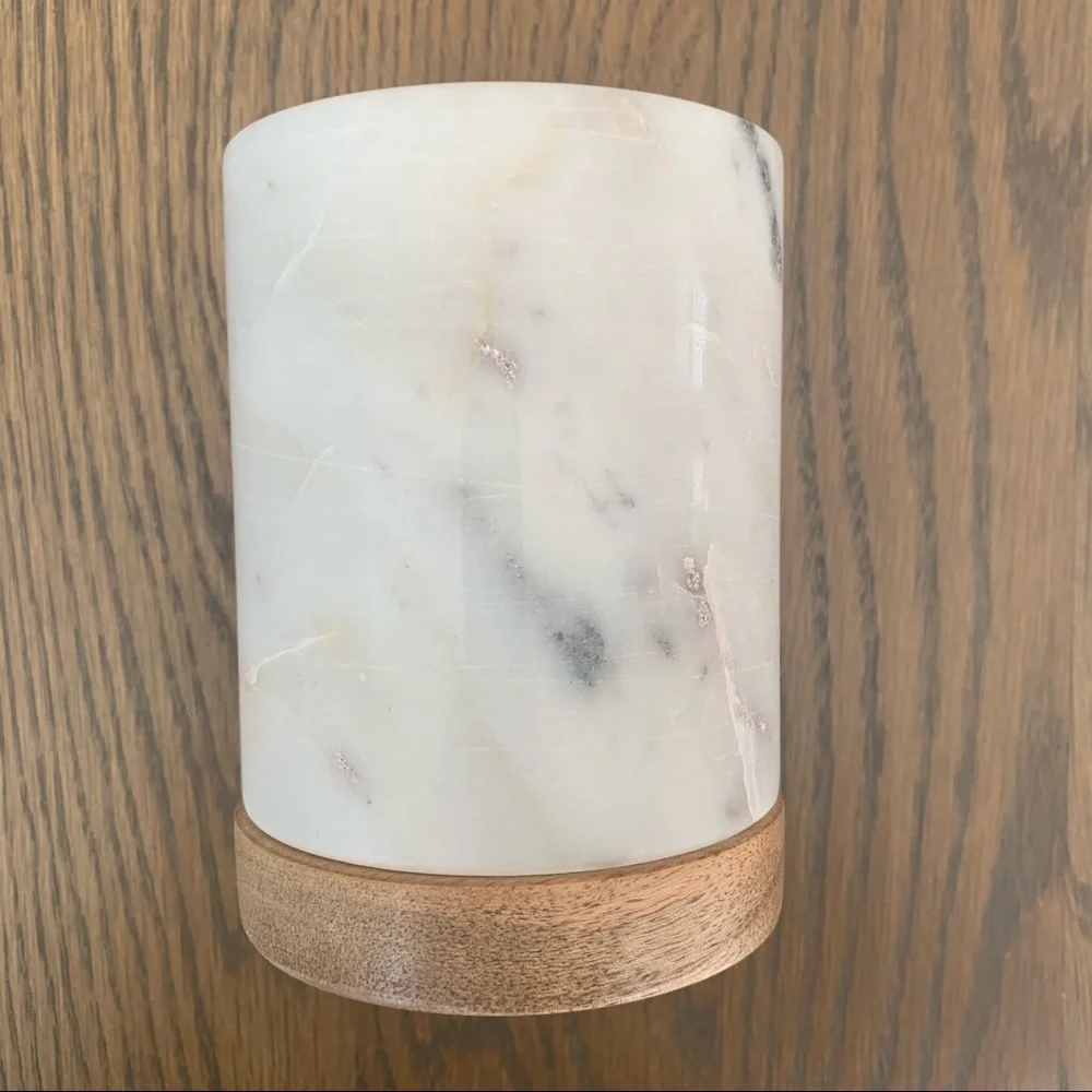 Target Threshold Carrara Marble and Mango Wood Candle Holder